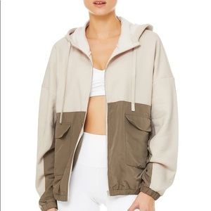 All Yoga Jacket Zip up in Bone/Olive Branch